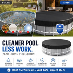 Waterproof Round Above-Ground Pool Cover | UV Resistant