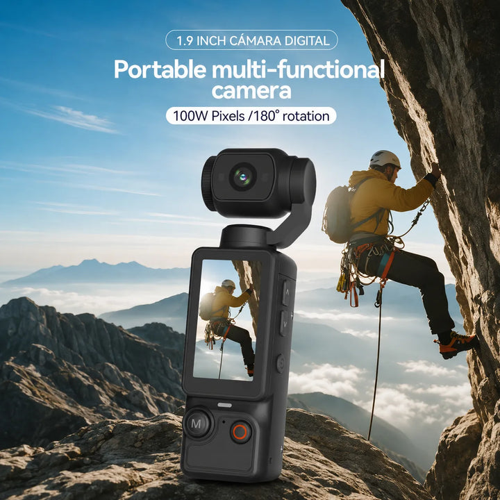 4K Gimbal Vlogging Camera – 1‑Inch Sensor, Vertical Screen, 64GB Card
