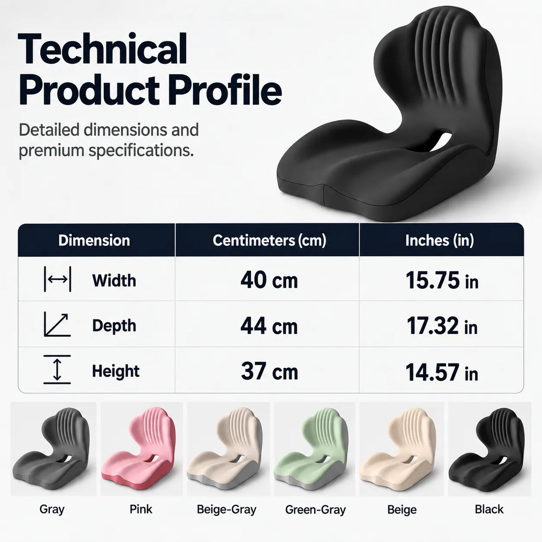 All‑Day Comfort Cushion – Lumbar &amp; Seat Support in One