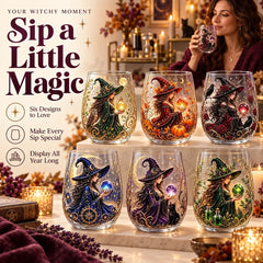 Witch Glass Cup - Mystery Halloween Blind Box, 6 Collectible Designs