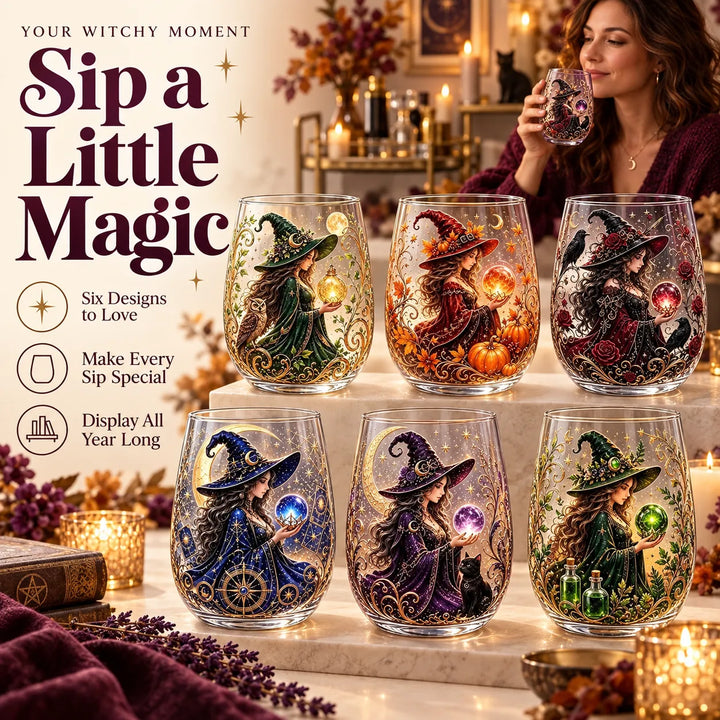 Witch Glass Cup - Mystery Halloween Blind Box, 6 Collectible Designs