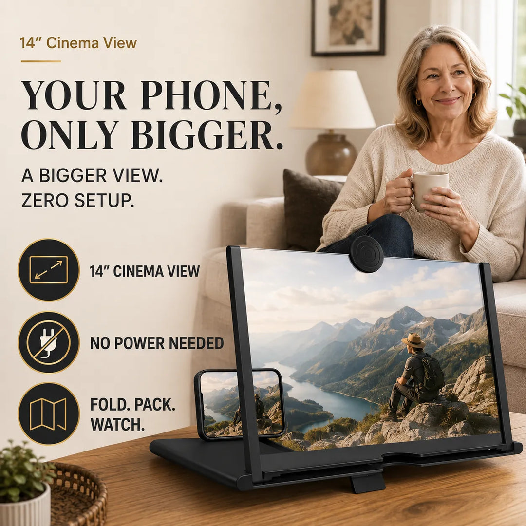 14" Phone Screen Magnifier – Turn Your Smartphone Into a Cinema, No Power Needed