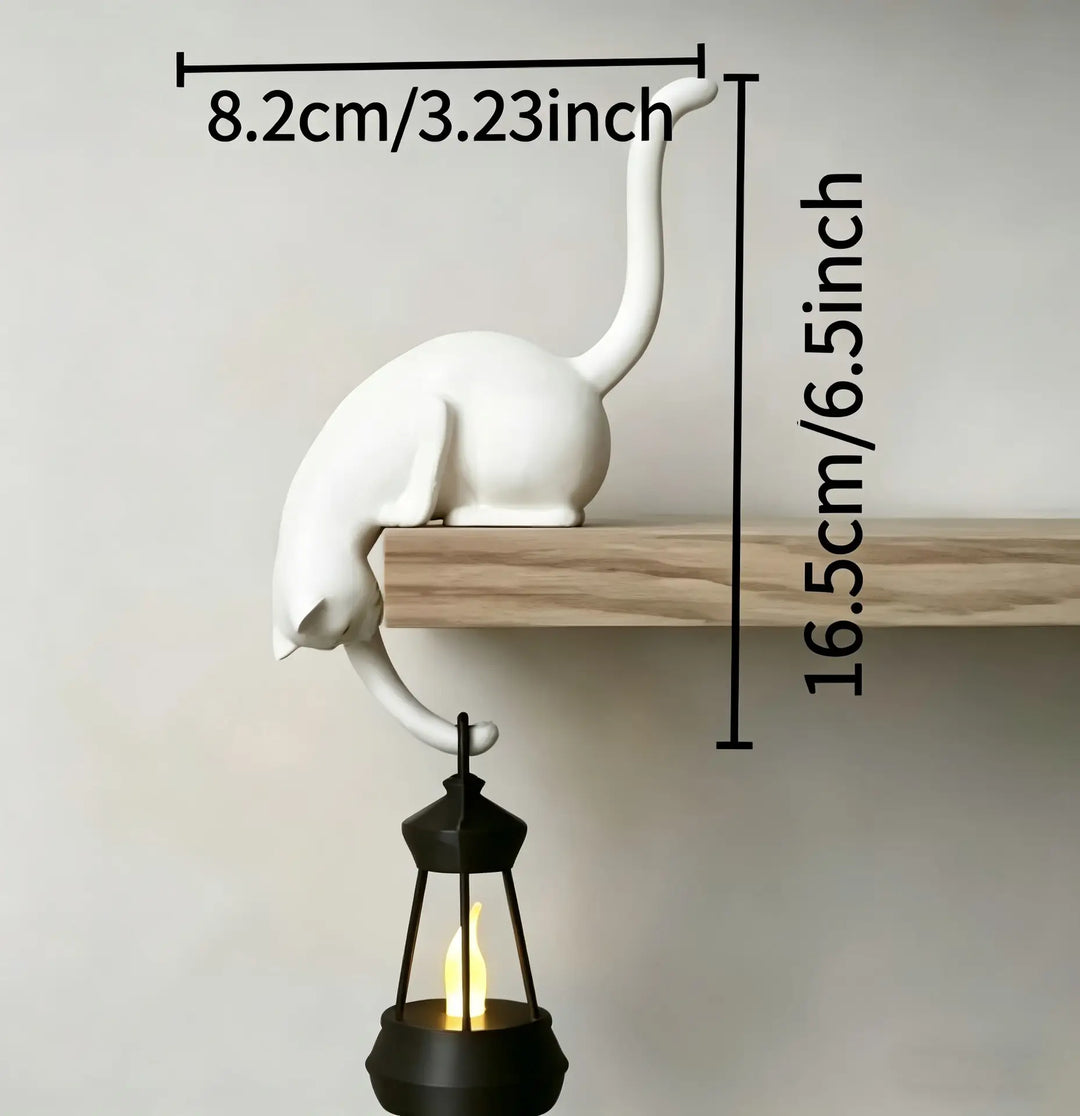 3D Printed Cat Shelf Sitter with Paw Hook for Keys &amp; Tiny Decor