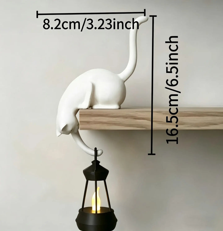 3D Printed Cat Shelf Sitter with Paw Hook for Keys &amp; Tiny Decor