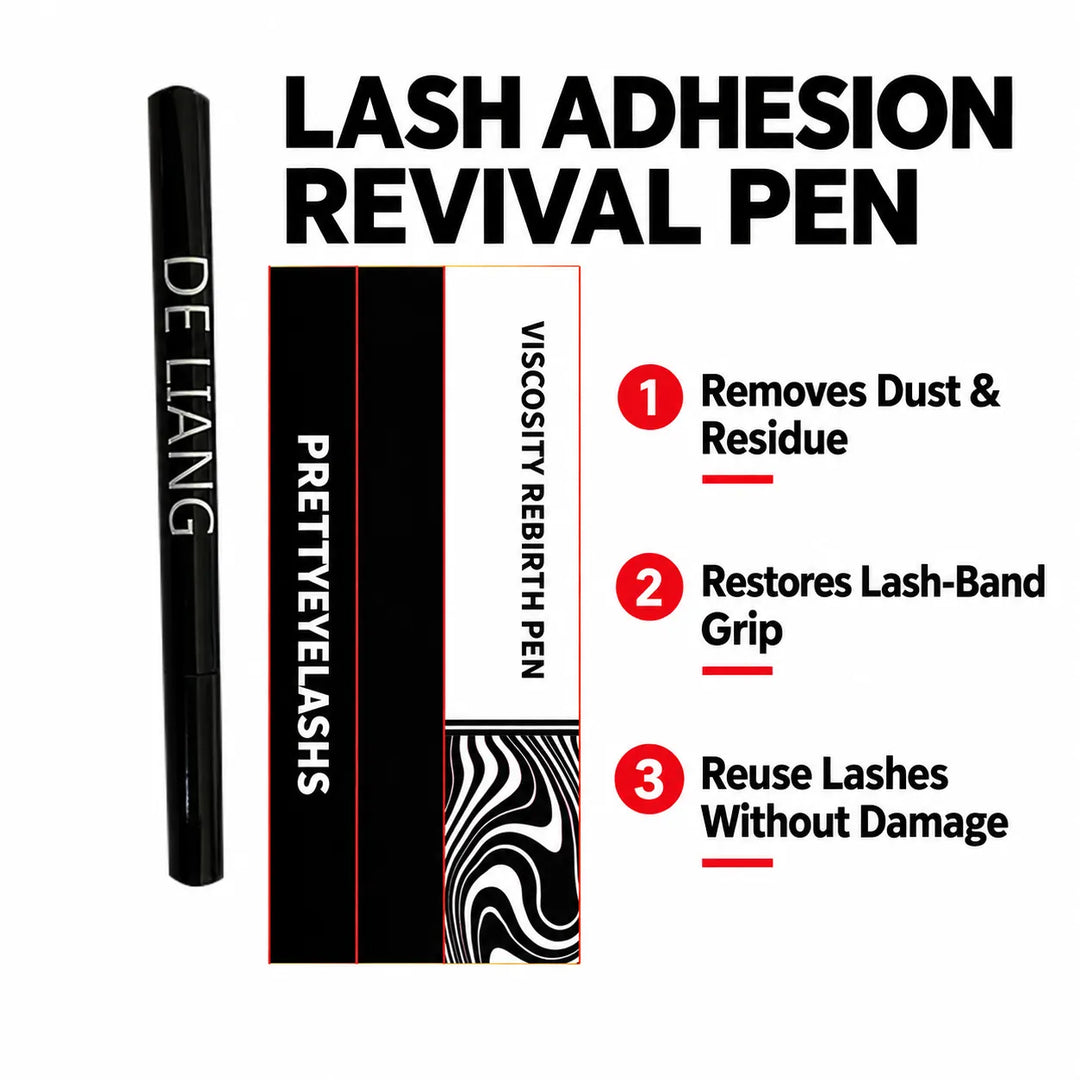 Reusable Self-Adhesive False Eyelashes – No Glue, 3 Pairs &amp; Adhesive Revival Pen