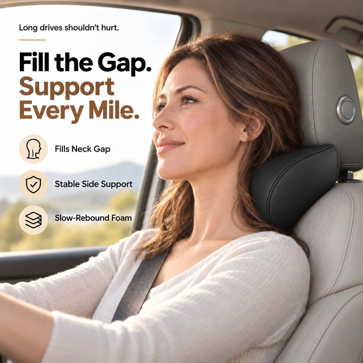 Memory Foam Neck Pillow for Car – Ergonomic Headrest Support for Driving