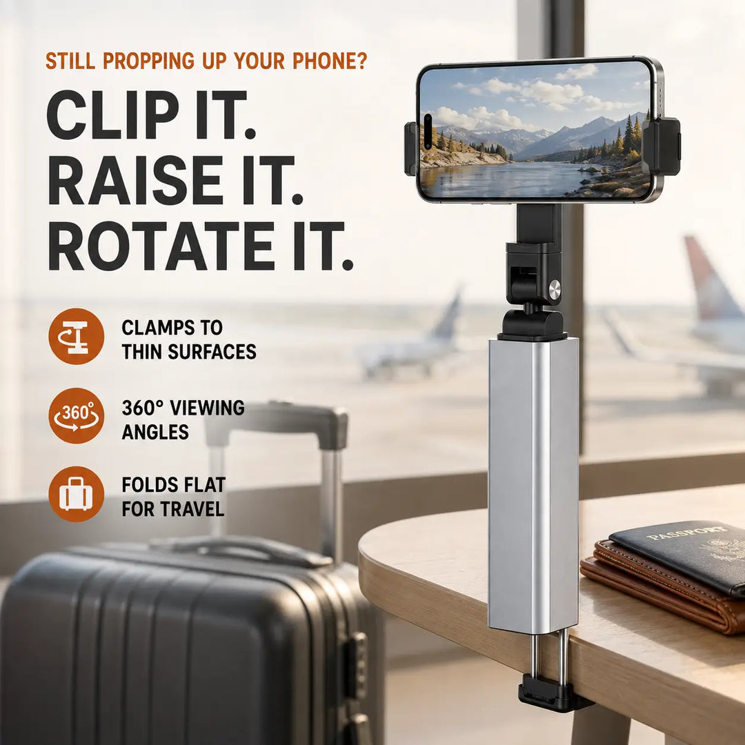 Foldable Aluminum Travel Phone Stand with 360 Rotating Head