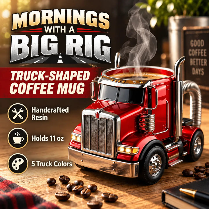 Truck-Shaped Coffee Mug - 5 Colors, Resin Semi Truck Mug