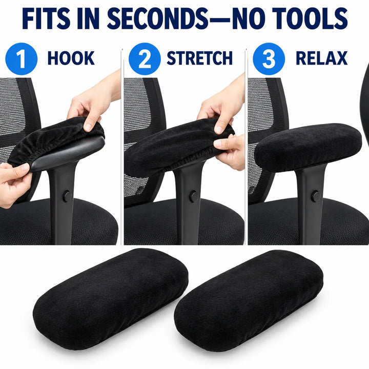 2-Pack Ergonomic Memory Foam Armrest Pads for Office &amp; Gaming Chairs (Left &amp; Right Set)