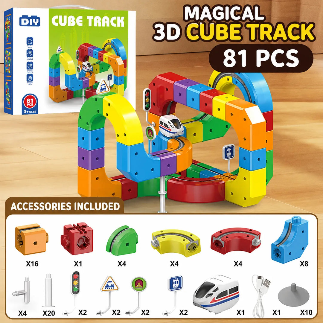 3D Magnetic Track Building Blocks — STEM Electric Train Set