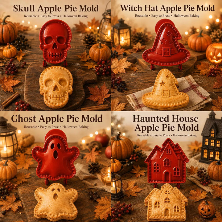 Halloween Apple Pie Molds, 2 Sets of 4 Baking Shapes, DIY Mold