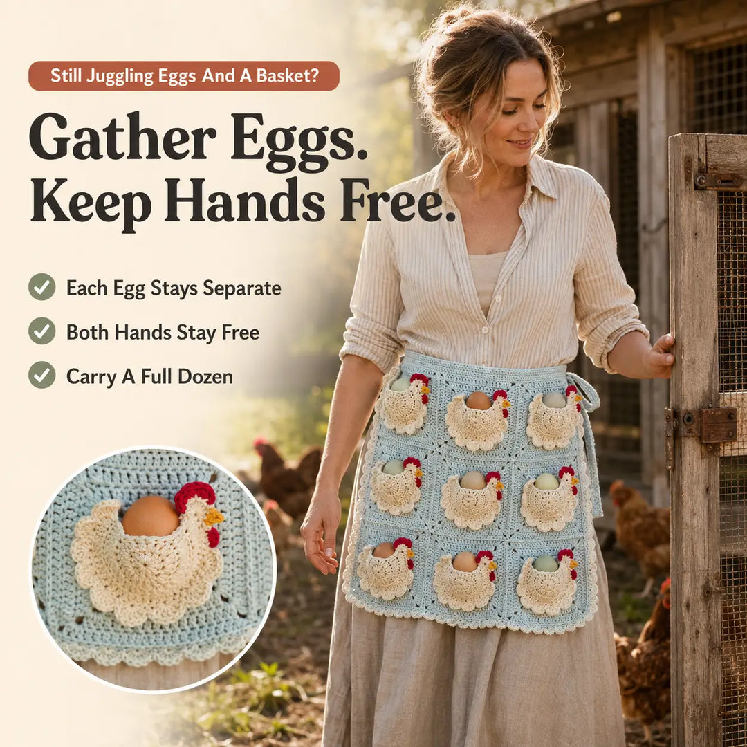 Mother Hen Egg Collecting Apron with Individual Egg Pockets