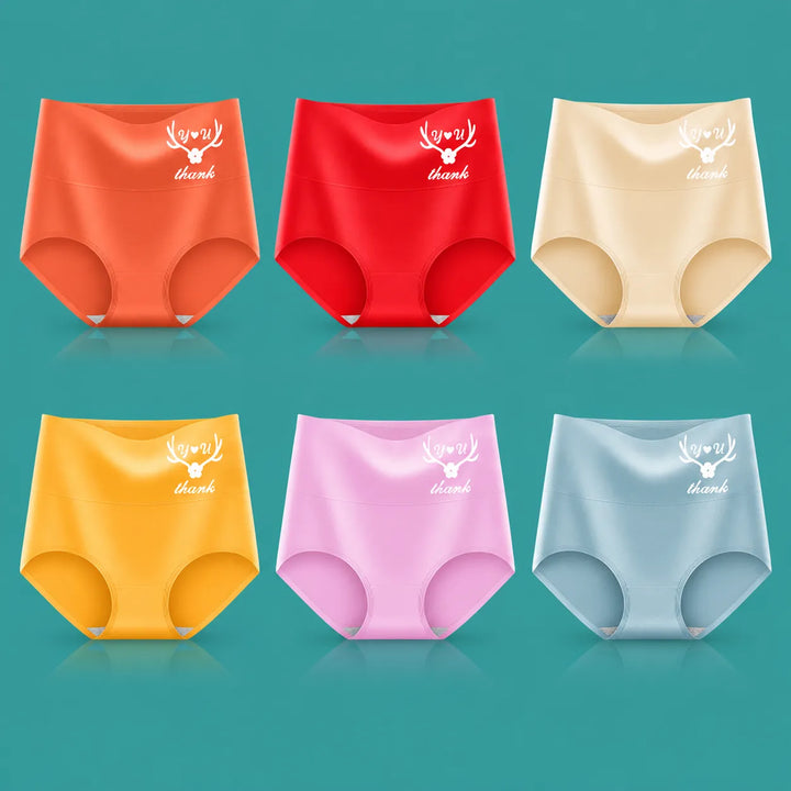 Buy 3 Get 3 Free, Pure Cotton High‑Waist Panties for Everyday Freshness