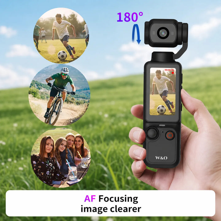 4K Gimbal Vlogging Camera – 1‑Inch Sensor, Vertical Screen, 64GB Card