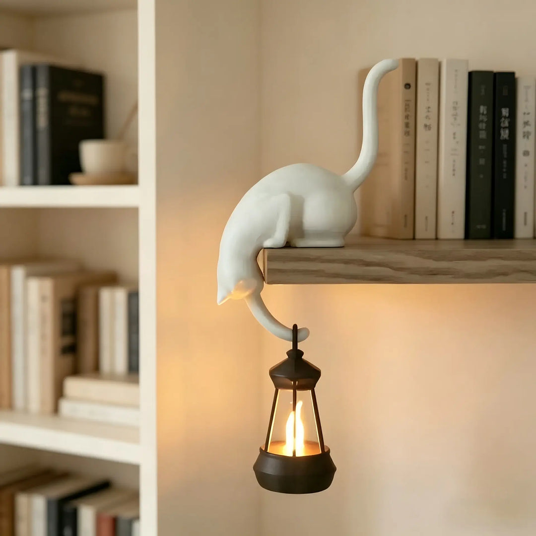 3D Printed Cat Shelf Sitter with Paw Hook for Keys &amp; Tiny Decor