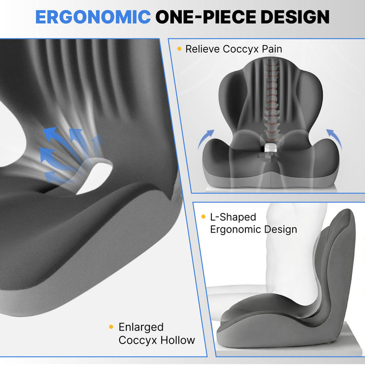 Velloraco Ergonomic Seat Cushion – All-Day Back &amp; Seat Support