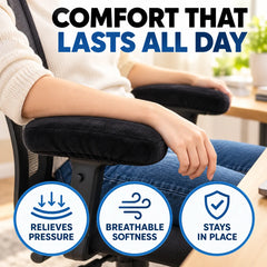 2-Pack Ergonomic Memory Foam Armrest Pads for Office &amp; Gaming Chairs (Left &amp; Right Set)