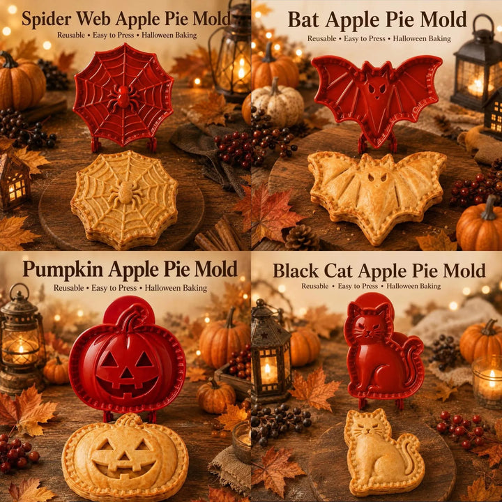Halloween Apple Pie Molds, 2 Sets of 4 Baking Shapes, DIY Mold