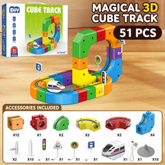 3D Magnetic Track Building Blocks — STEM Electric Train Set