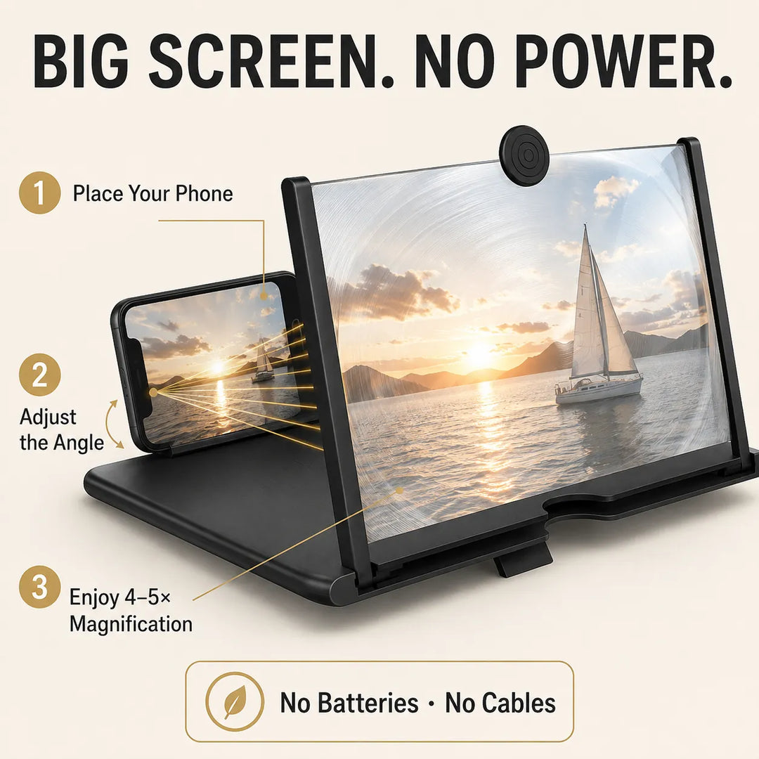14" Phone Screen Magnifier – Turn Your Smartphone Into a Cinema, No Power Needed
