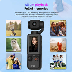 4K Gimbal Vlogging Camera – 1‑Inch Sensor, Vertical Screen, 64GB Card