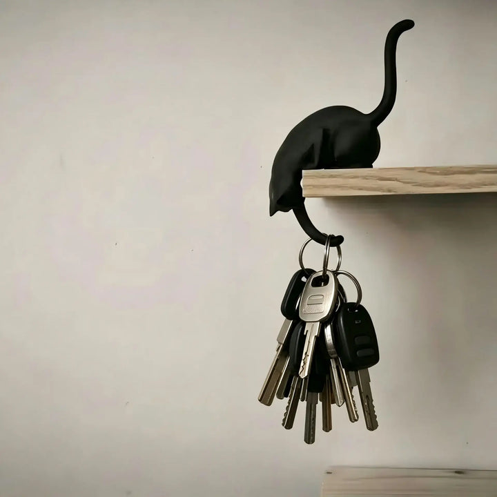 3D Printed Cat Shelf Sitter with Paw Hook for Keys &amp; Tiny Decor