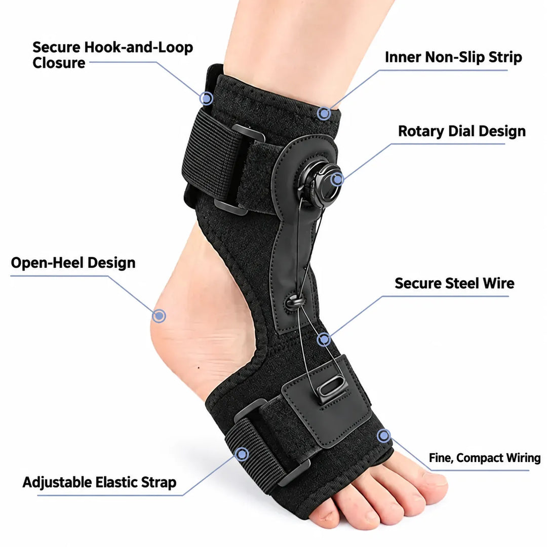 Foot Drop Brace with Steel Wire, Adjustable, Left or Right
