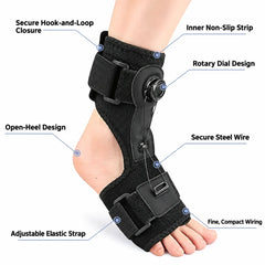 Foot Drop Brace with Steel Wire, Adjustable, Left or Right