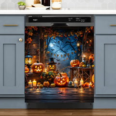 Halloween Magnetic Dishwasher Cover - Reusable Polyester Decor