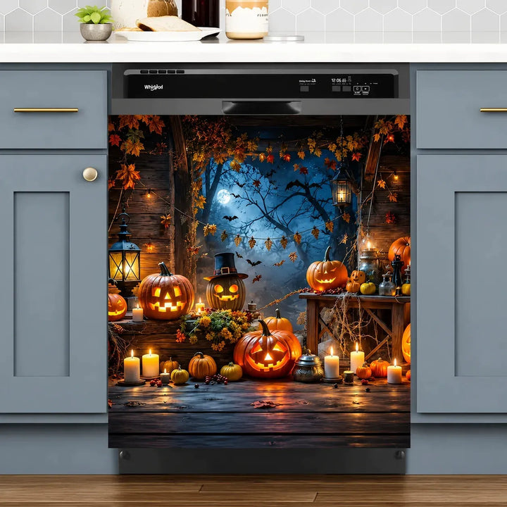 Halloween Magnetic Dishwasher Cover - Reusable Polyester Decor