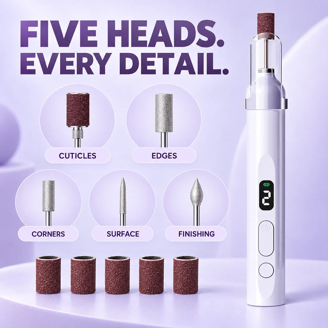 2-in-1 LED Nail Lamp, Nail Drill Kit, 5 Heads, Rechargeable