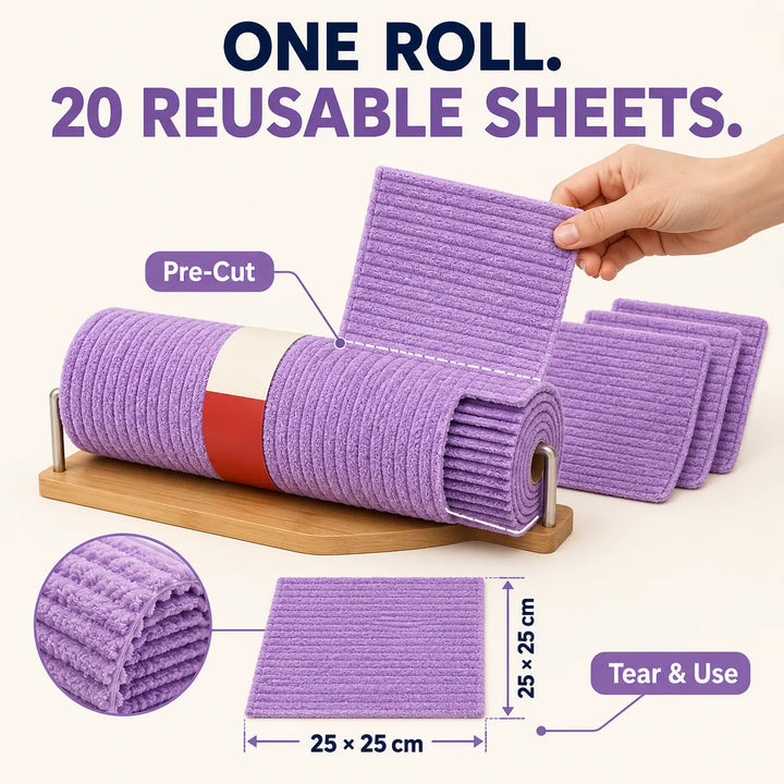 Textured Coral Fleece Tear-Away Towel – Ditch Paper Towels, Save $200/Year