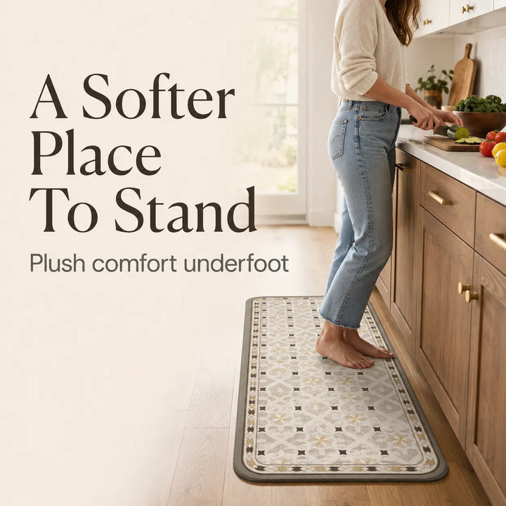 Absorbent Non-Slip Kitchen Mat — Soft Underfoot, Easy to Wash