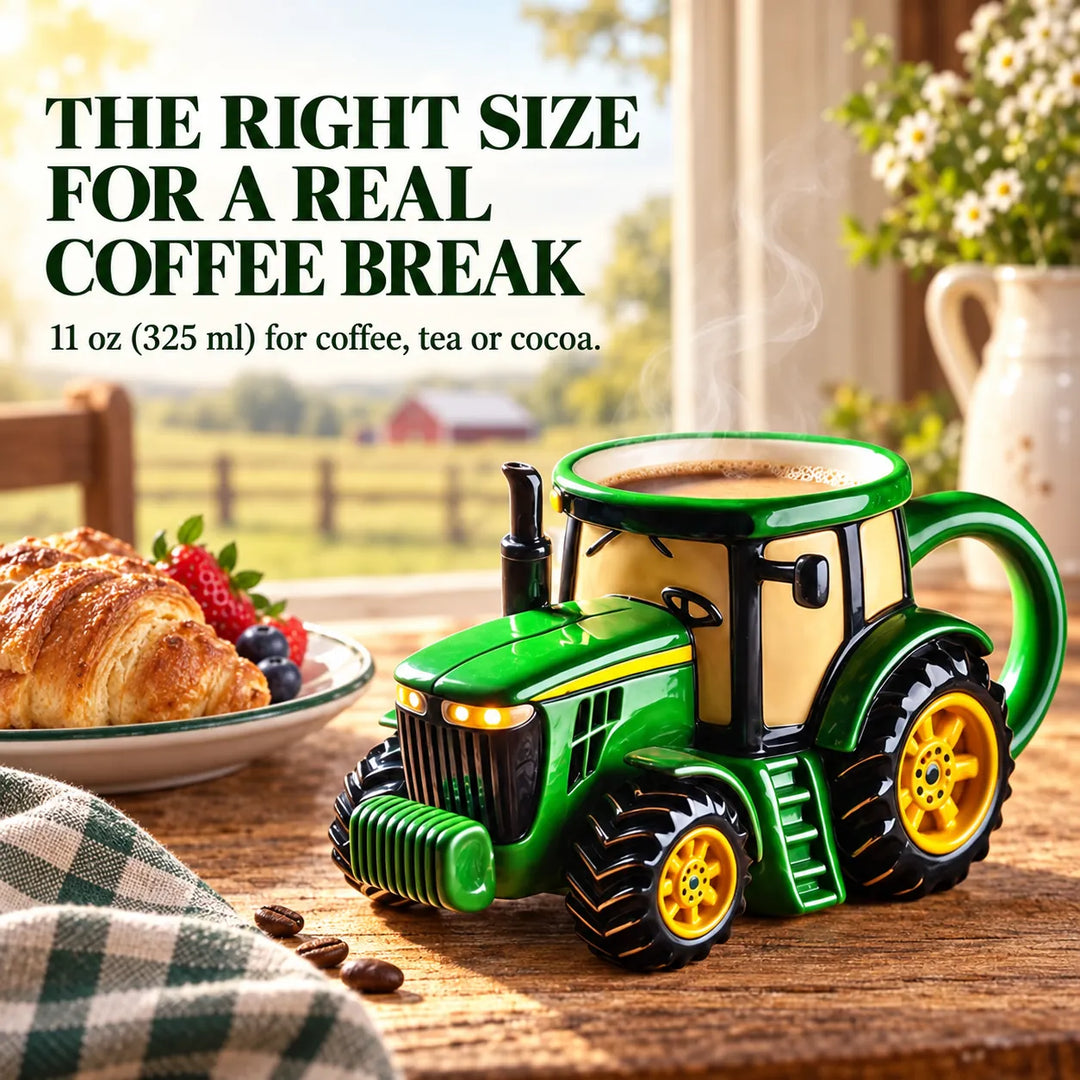 Vintage Tractor-Shaped Coffee Mug – 11 oz Retro Farm Cup