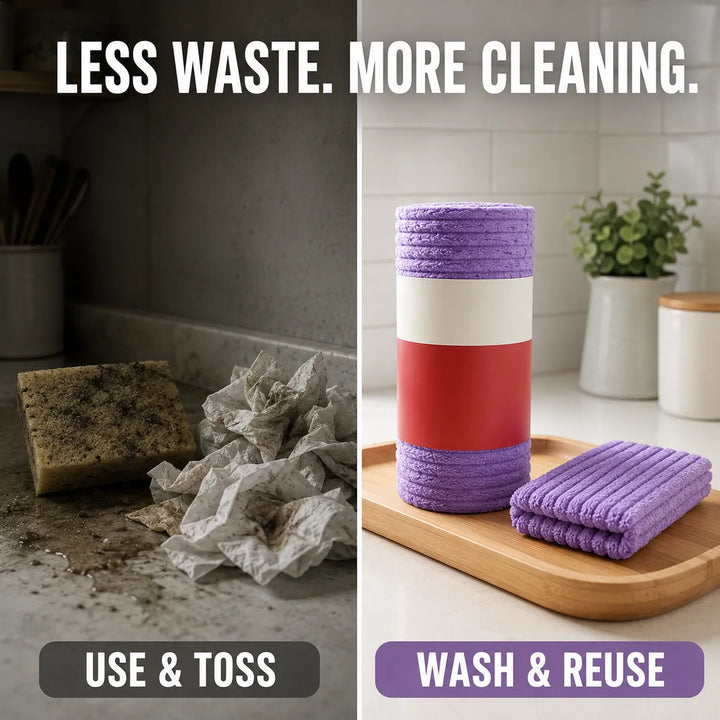 Textured Coral Fleece Tear-Away Towel – Ditch Paper Towels, Save $200/Year