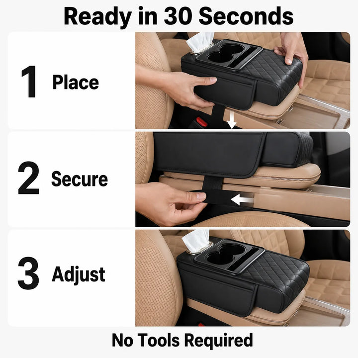 5-in-1 Car Console Organizer &amp; Armrest Pad – Anti-Fatigue Storage for Essentials