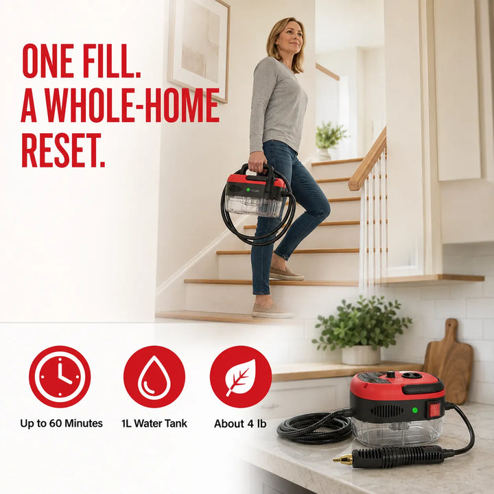 2500W Steam Cleaner: Zero Chemicals, Every Surface