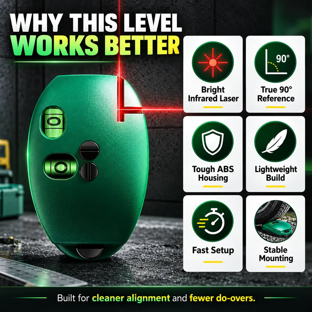 90° Laser Level – 2‑Line Self‑Leveling Tool for Hanging &amp; Renovation