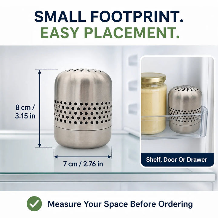 Stainless Steel Fridge Deodorizer - Catalytic Odor Eliminator