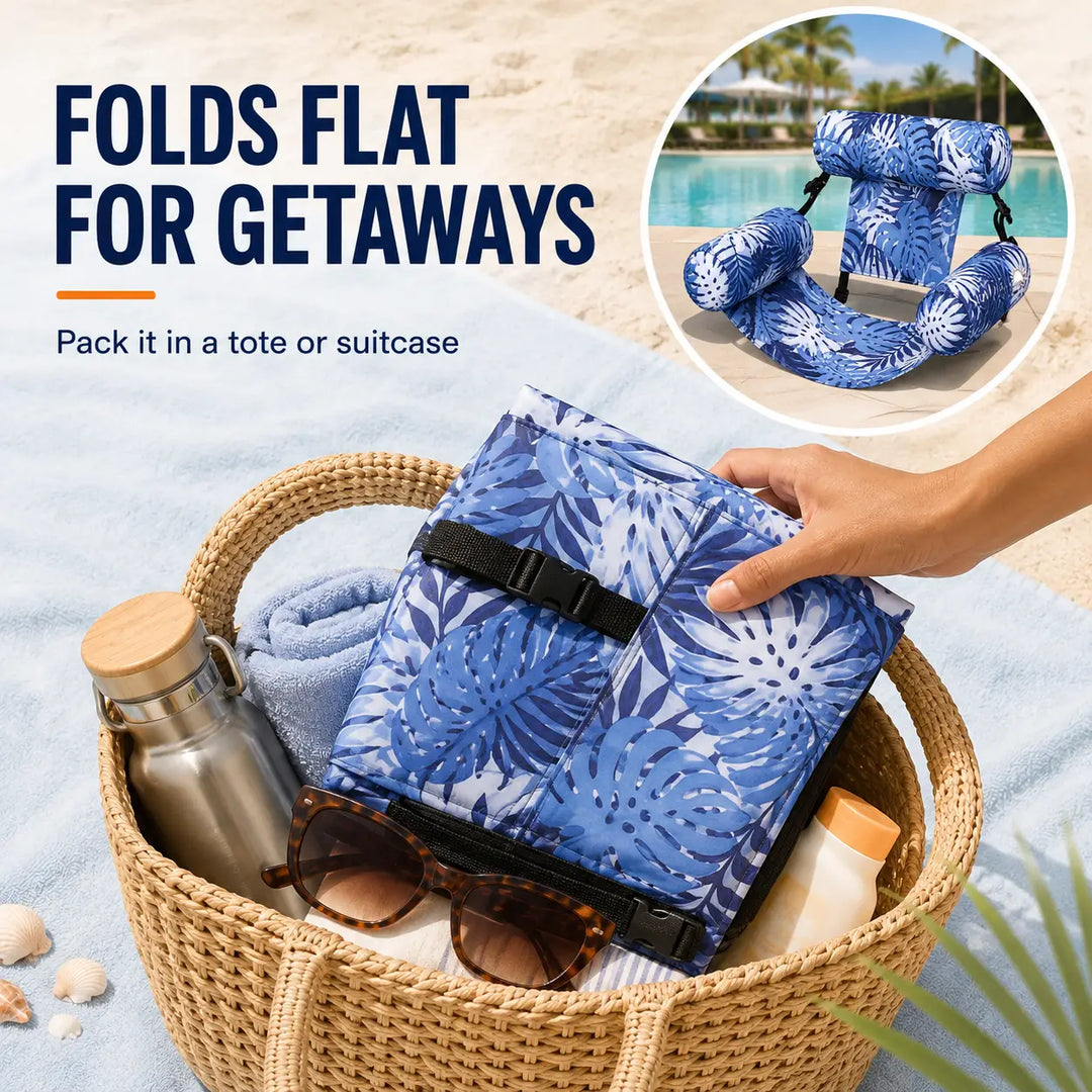 Floating Pool Lounge Chair with Cooling Mesh &amp; Adjustable Backrest