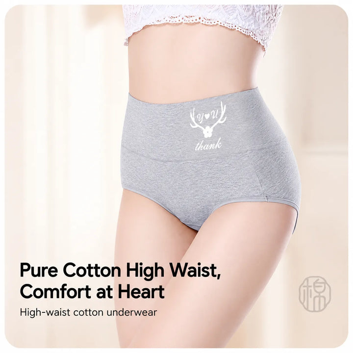 Buy 3 Get 3 Free, Pure Cotton High‑Waist Panties for Everyday Freshness