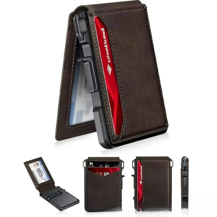 RFID-Blocking Bifold Wallet with Pop-Up Card Access