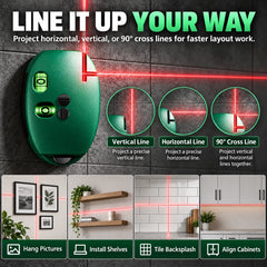 90° Laser Level – 2‑Line Self‑Leveling Tool for Hanging &amp; Renovation