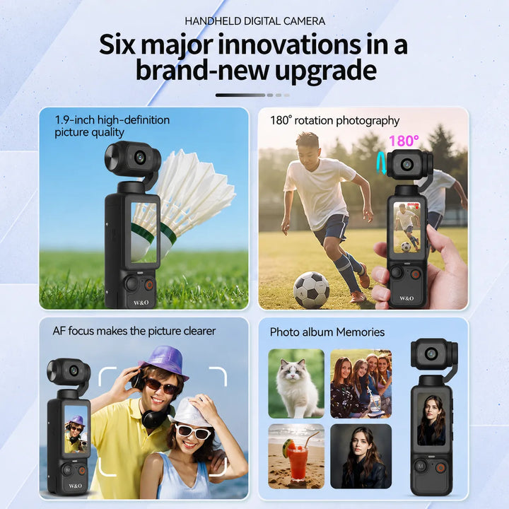 4K Gimbal Vlogging Camera – 1‑Inch Sensor, Vertical Screen, 64GB Card