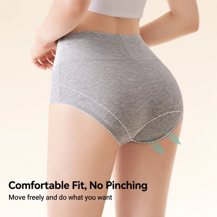Buy 3 Get 3 Free, Pure Cotton High‑Waist Panties for Everyday Freshness