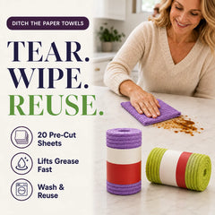 Textured Coral Fleece Tear-Away Towel – Ditch Paper Towels, Save $200/Year