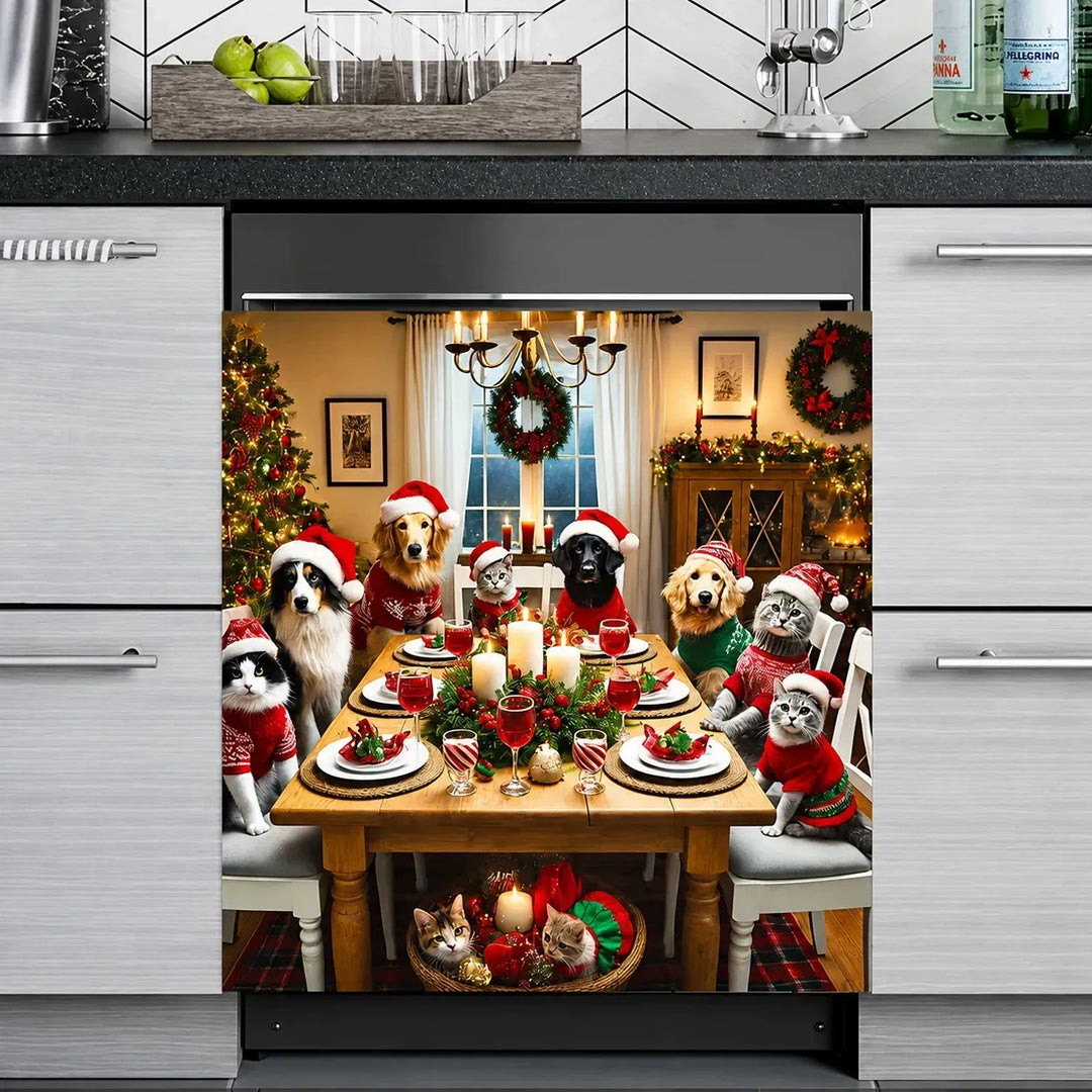 Halloween Magnetic Dishwasher Cover - Reusable Polyester Decor