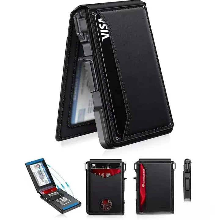 RFID-Blocking Bifold Wallet with Pop-Up Card Access