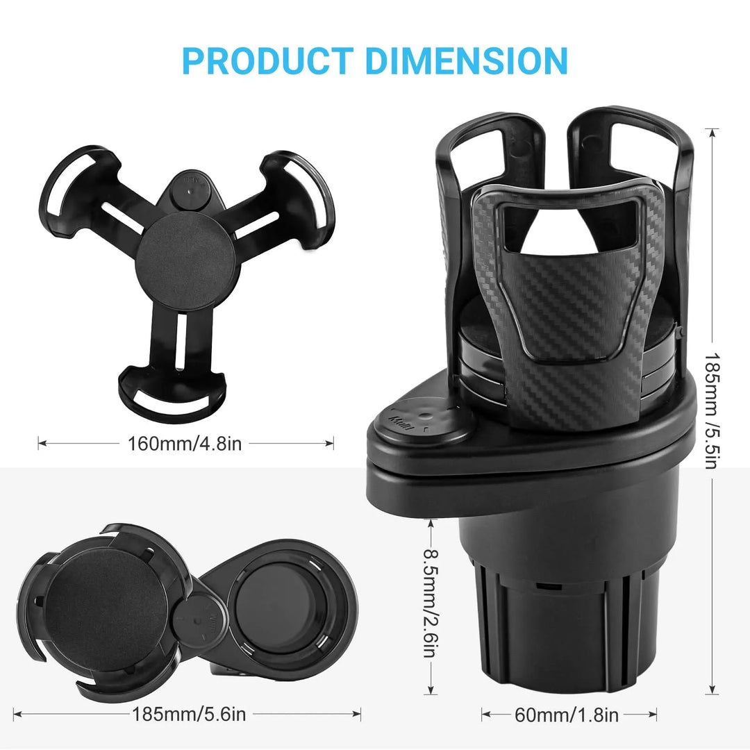 Car Cup Holder Expander | Locks Tight on Every Turn
