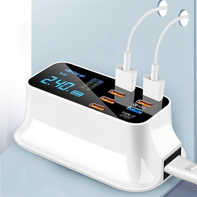 8-Port USB Charging Station | 55W-140W Fast Charger Hub